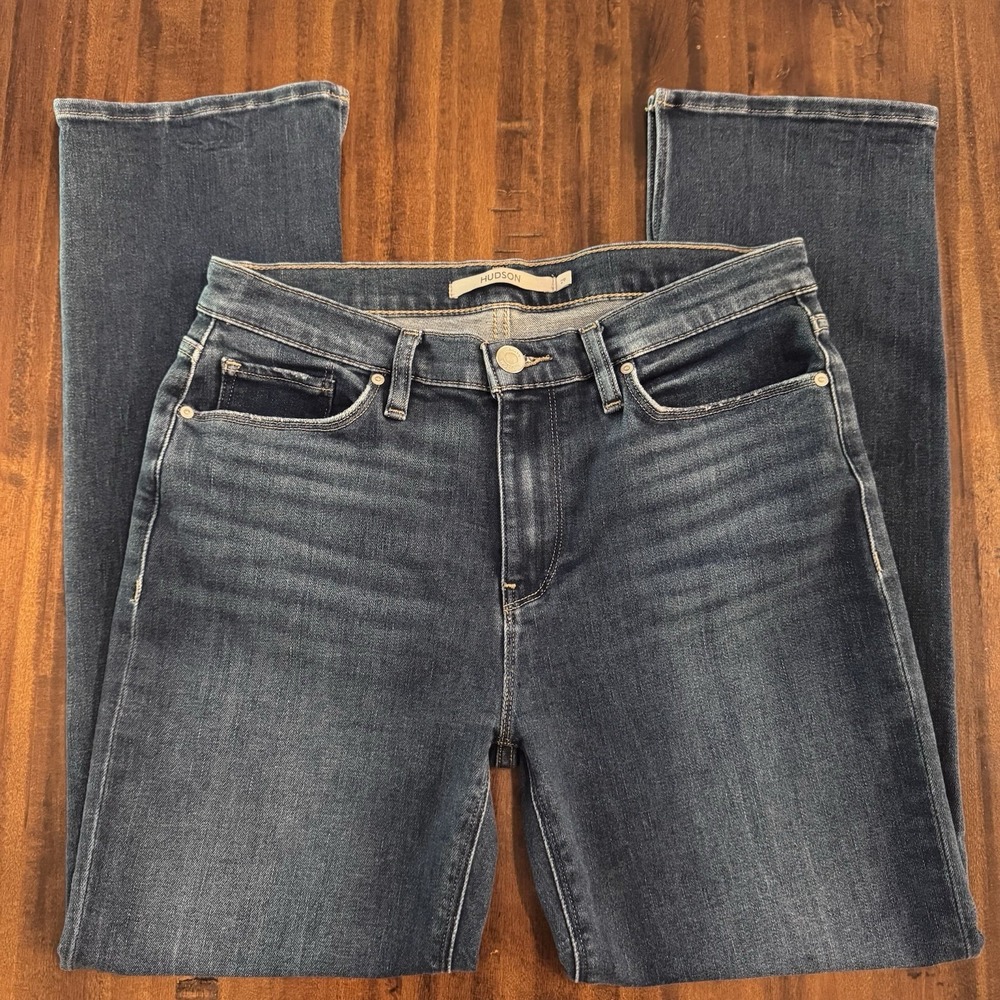 Hudson Nico Women's Mid-Rise Straight Ankle Slit Hem Jeans Size 29